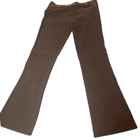 l.e.i. Brown Flare Pants Satin Belt Size 9 Y2K Vintage Fall Layering Retro - Picture 2 of 11